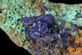 Sparkling Azurite and Malachite Crystal Cluster - Morocco #127523-2